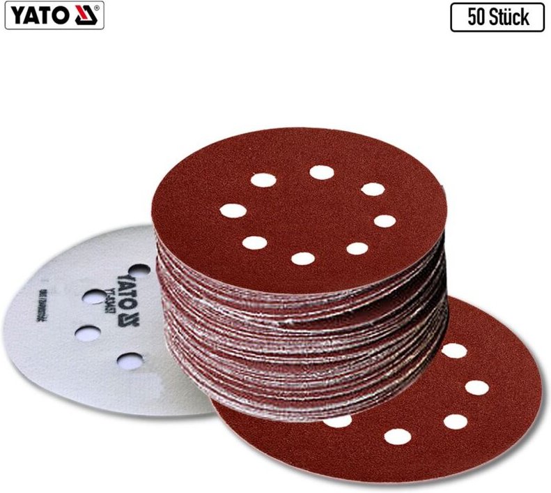 Tooltraders - 5 bis 250 stück Klett Schleifscheiben Haftschleifscheiben Schleifpapier gelocht +ø 125 mm, P100, 50 Stück