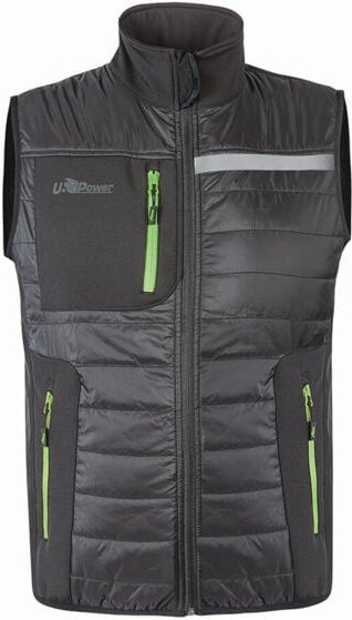 Ärmellose Arbeitsschutzjacke WALL - Grau/Grün 2XL