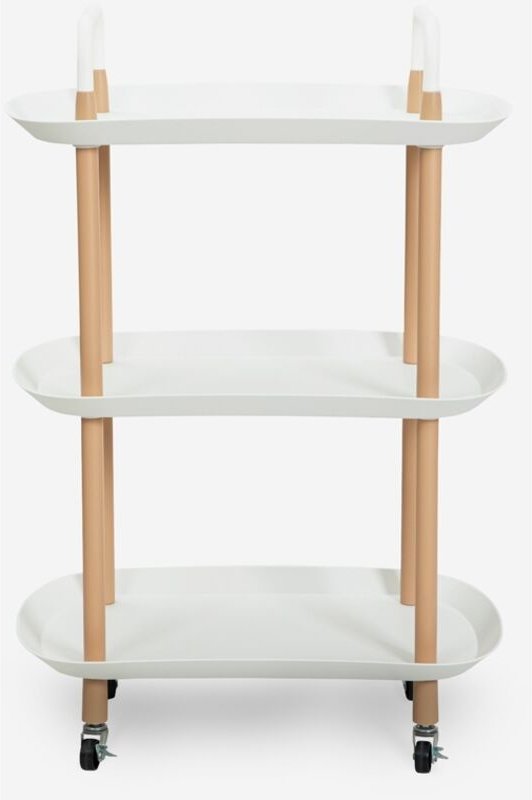 Servierwagen Küche Design mit Rädern 3 Ablagen Wala Plus - Weiß