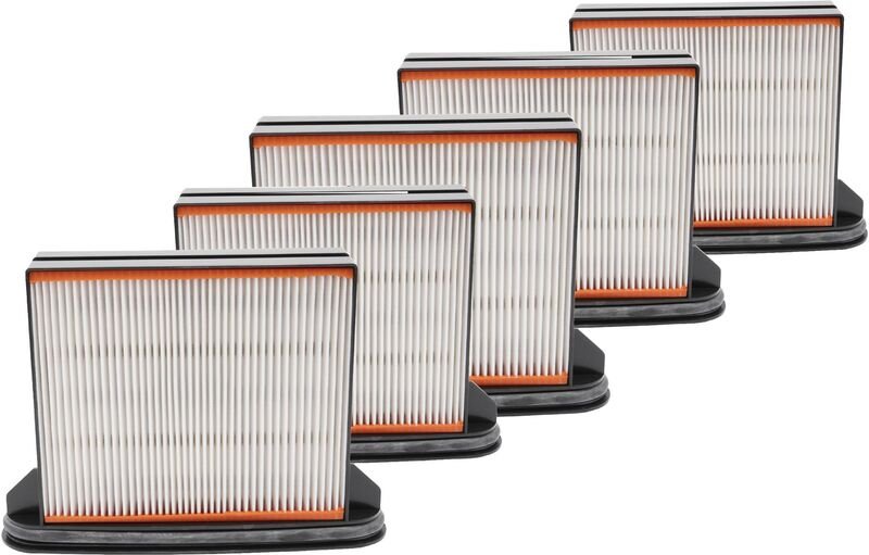 5x Staubsaugerfilter kompatibel mit Baier bss 408 h, 407 m, 406, 507 m Staubsauger - HEPA-Faltenfilter-Nassfilter Schwar...