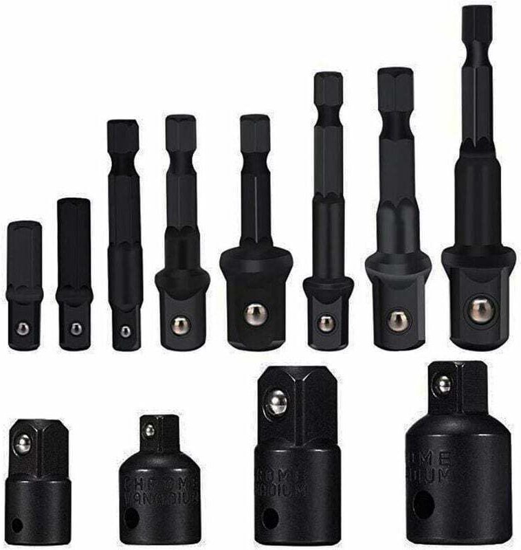 Steckschlüssel-Adapter-Konverter-Set, Sechskantschaft, Bohrer, Mutternschlüssel, 8-teilig, Steckschlüssel-Verlängerungsa...