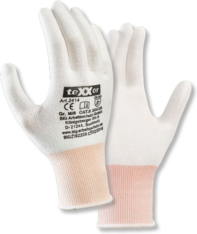 teXXor® Schnittschutz-Strickhandschuhe OHNE BESCHICHTUNG, Weiß