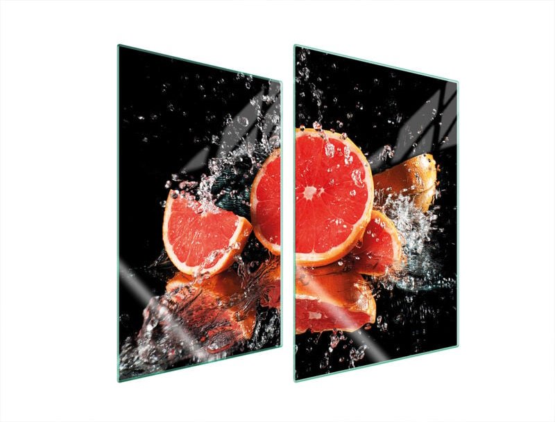 GLASSCHUTZPLATTE FÜR KÜCHE 2x35x52 GRAPEFRUIT