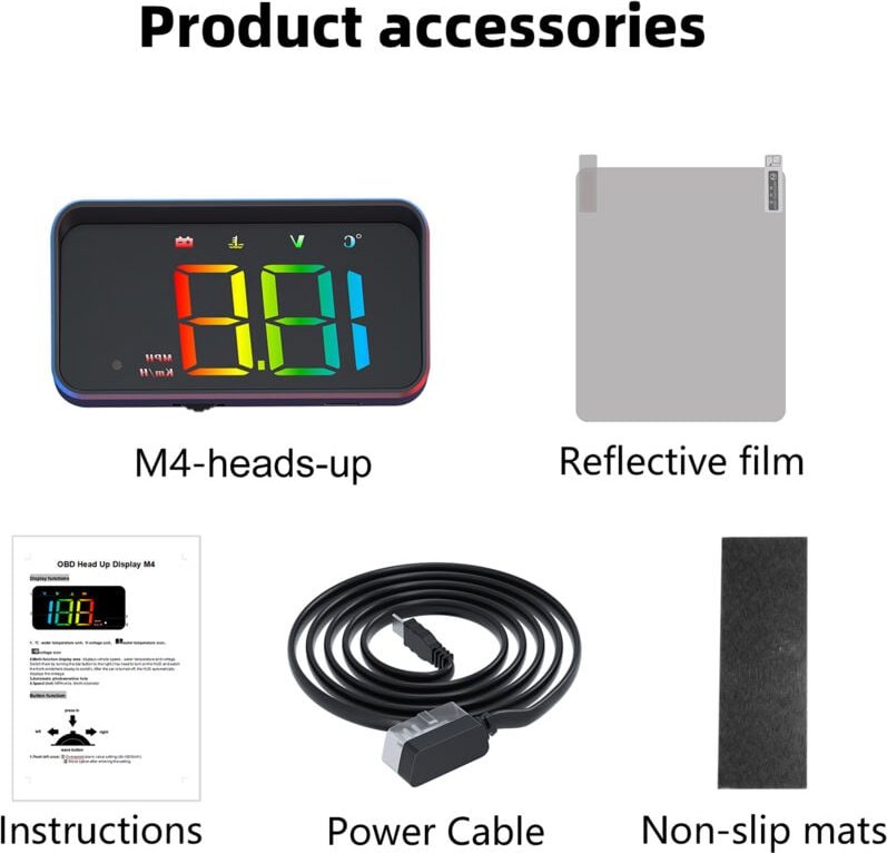 Jeffergarden - Heads-up-Display, Digital Tachometer-Windschutzscheibe-Projektor mit dem digitalen Tachometer mit Geschwi...