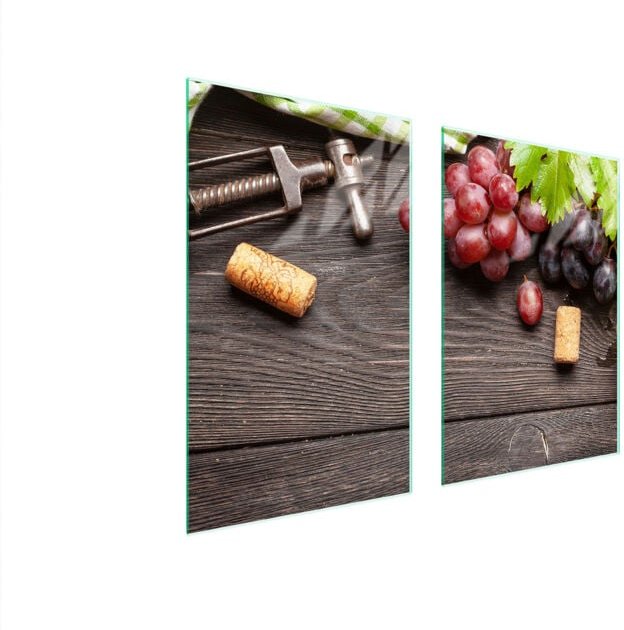 Glasschutzplatte für Küche 65x52 Obst