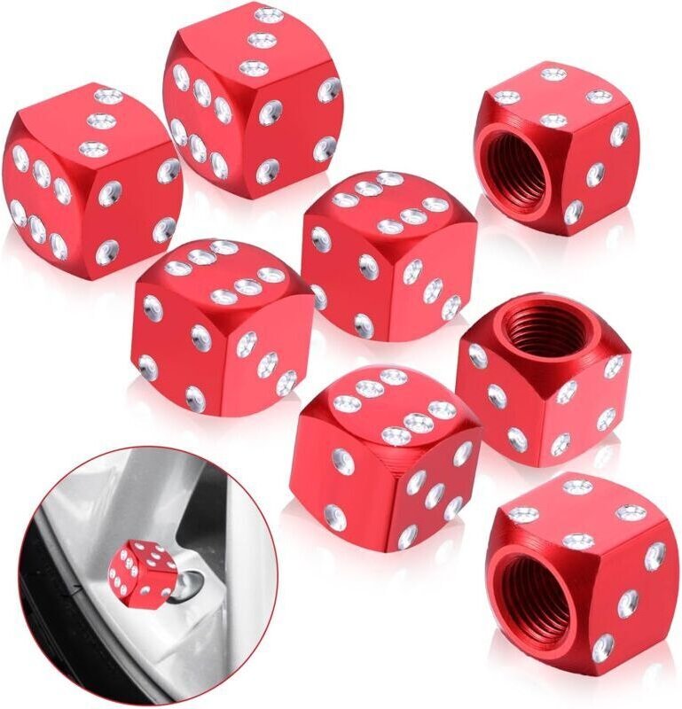 1,2 × 1,2 × 1,2 cm) 8 Stück Aluminiumlegierung Reifenventilkappen Wasserdicht für Auto lkw Fahrrad Motorrad Fahrrad Fahr...