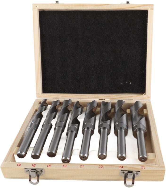 Jeffergarden - 8-teiliges weißes HSS-Spiralbohrer-Set, groß, wärmebehandelt, industriell