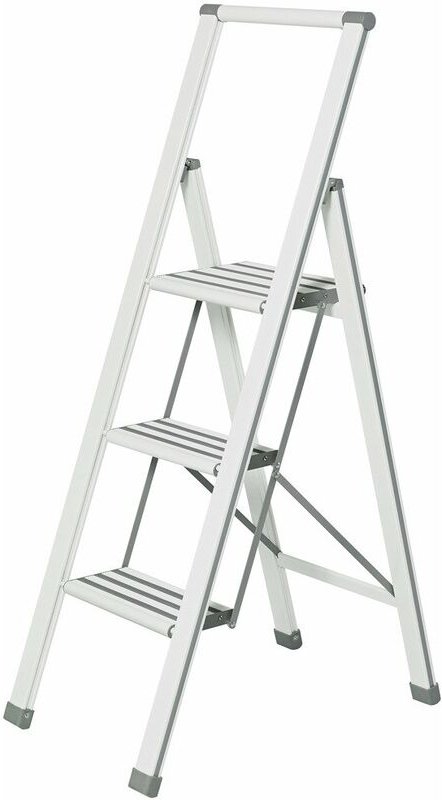 Aluminiumleiter, 3-stufig - weiß Wenko Wenko