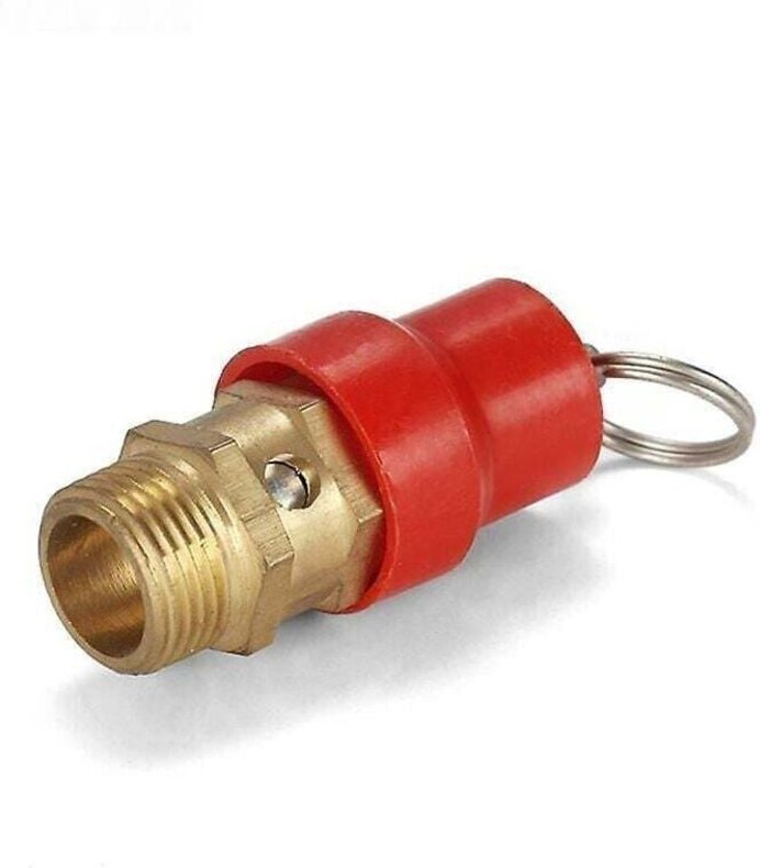 Sicherheitsventil für Luftkompressoren, Druckbegrenzungsventil, G1/4-Außengewinde, 8 kg Druckeinstellung, rote Kappe, 1 ...