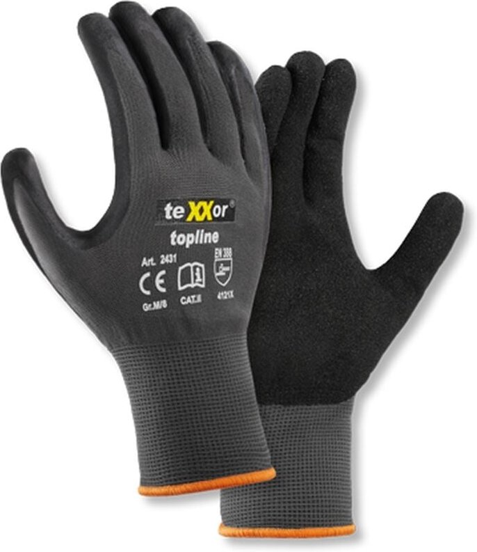 Nylon-Strickhandschuhe 243110 Gr.10 Kat.2, Nitril beschichtet - Texxor