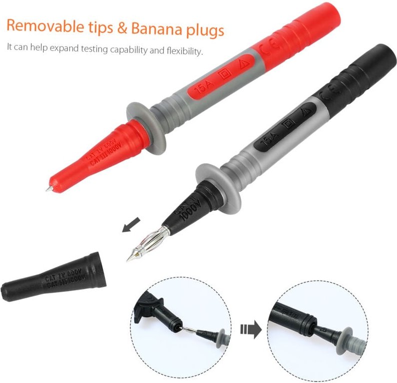 MK30 21-teiliges elektronisches Multimeter-Messleitungsset mit Krokodilklemmen, austauschbaren Messspitzen, Zubehörset f...