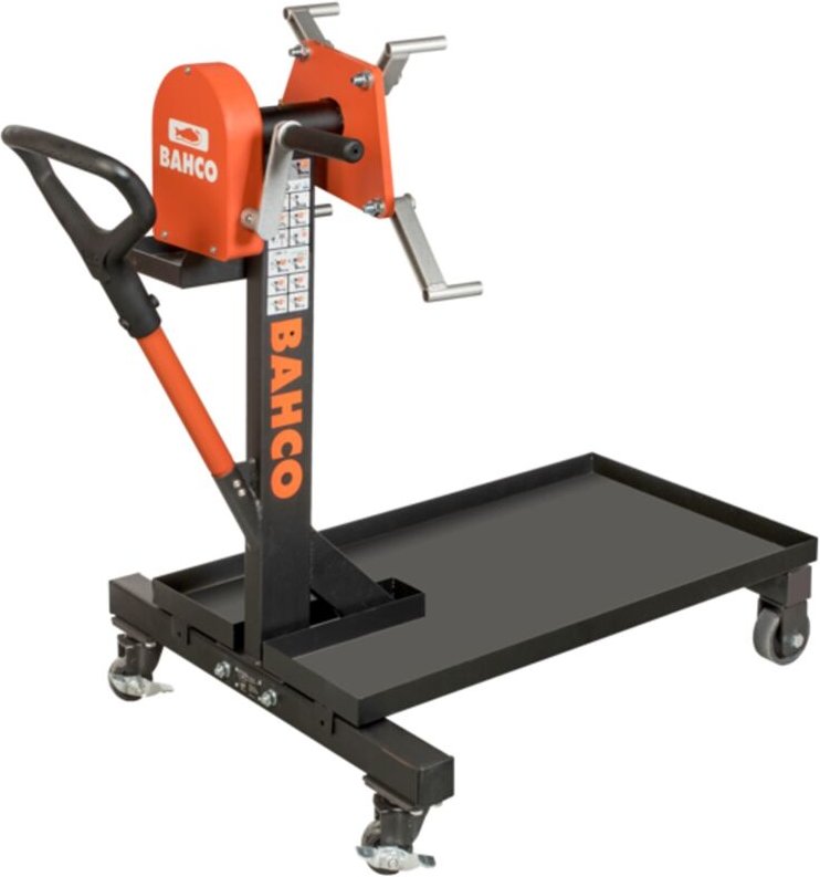 Bahco - Motorständer mit Getriebe, Kapazität 500 kg, fahrbar, Übersetzung 70:1, BH8AC2-500