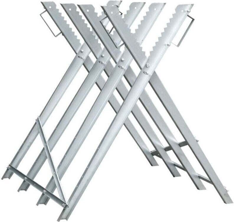 ALOVZE Verstellbarer verzinkter Sägebock mit Griffen, 150 kg Stammhalter, 4 Zugstützen