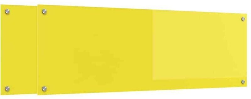 Thumbnail - Küchenrückwand 2 pcs Gelb 120 x 40 cm Gehärtetes Glas vidaXL
