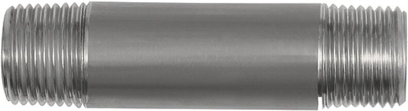 Rohrdoppelnippel, r 1/2, Länge 100 mm, Edelstahl 1.4571 - Riegler