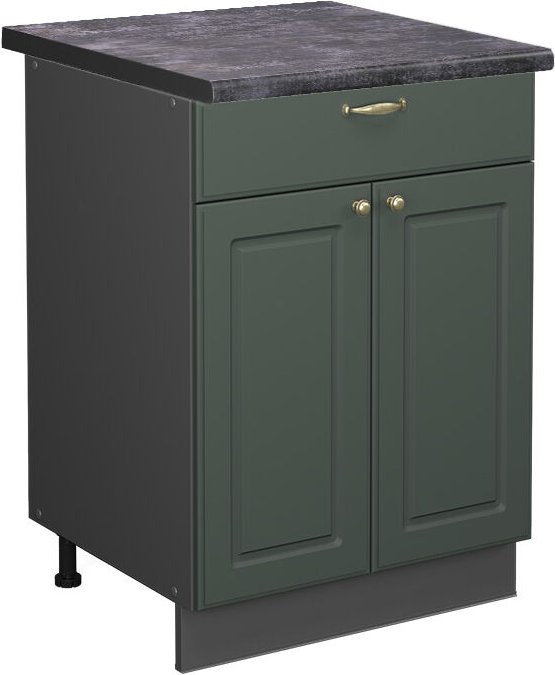 Thumbnail - Küchenunterschrank Fame-Line, Grün-Gold Landhaus, 60 cm mit Schublade, ap Anthrazit Vicco