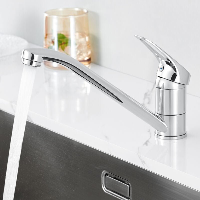 Auralum Max - Auralum Küchenarmatur 360° Drehbar Hochdruck Wasserhahn Chrom Mischbatterie, Einhebelhahn, Spülenmischer f...