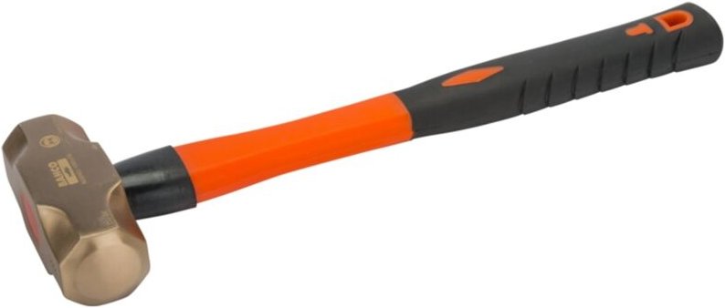Bahco Vorschlaghammer mit Kupferberyllium-Kopf und Fiberglas-Griff, funkenfrei, 1 kg