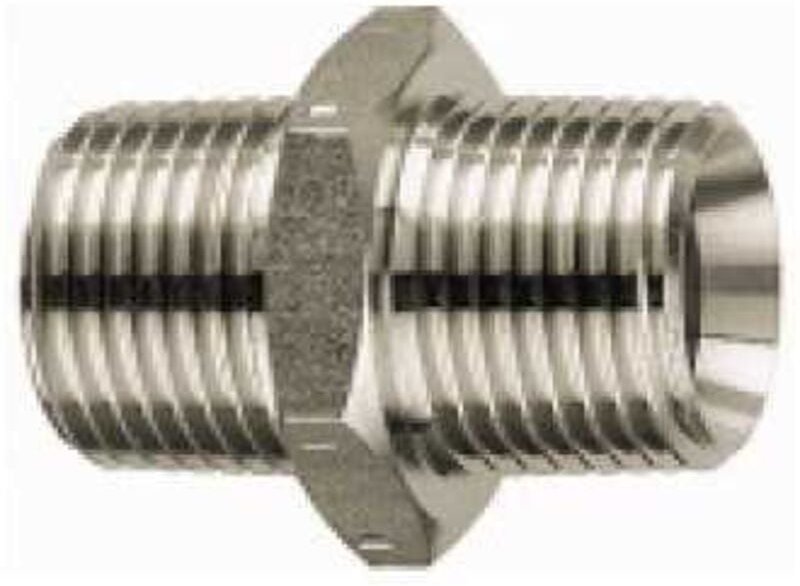 Doppelgewindenippel, r 2 1/2 a., r 3 a., sw 90, Edelstahl 1.4571 - Riegler