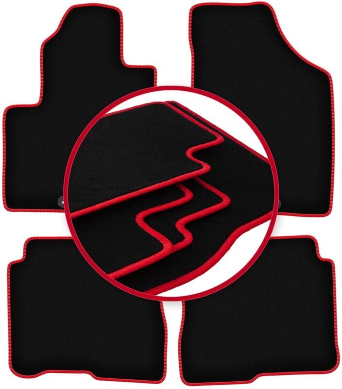 CARLUX-RED Autofußmatten für: Hyundai SantaFe II SUV (2006-2012)