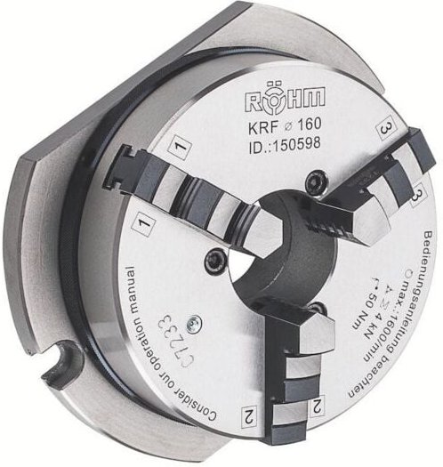 Röhm KRF 70, 3-Backen, mit Grundplatte, Gusskörper - 150595