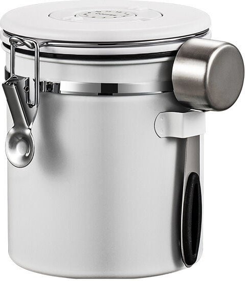 Cyslmuk - Kaffeebehälter aus Edelstahl – luftdichter Kaffeebehälter zur Aufbewahrung von Kaffeebohnen, 1200 ml Fassungsv...