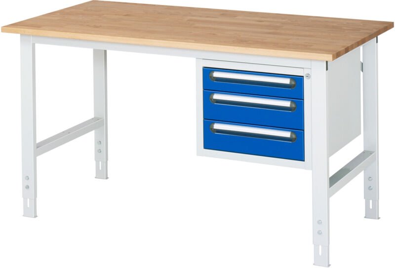 Rau Arbeitstisch Tom höhenverstellbar KM04, B1500xT800xH760-1080mm, B-Platte-25mm