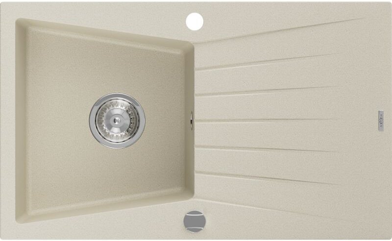 Cesar Granitspüle mit einem Becken und einer Abtropffläche 775 x 470 mm, Beige - 6514771010-69 - Mexen