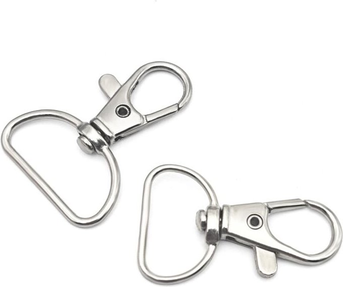 50 Stück drehbare Karabinerverschlüsse mit D-Ring für Taschen, Schlüsselbänder, Schlüsselanhänger, Welpenketten - Ahlsen