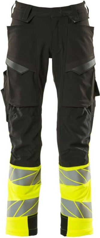 Thumbnail - Hose mit Knietaschen 19179-511-0917 Gr. 76C49 schwarz/hi-vis gelb - Mascot
