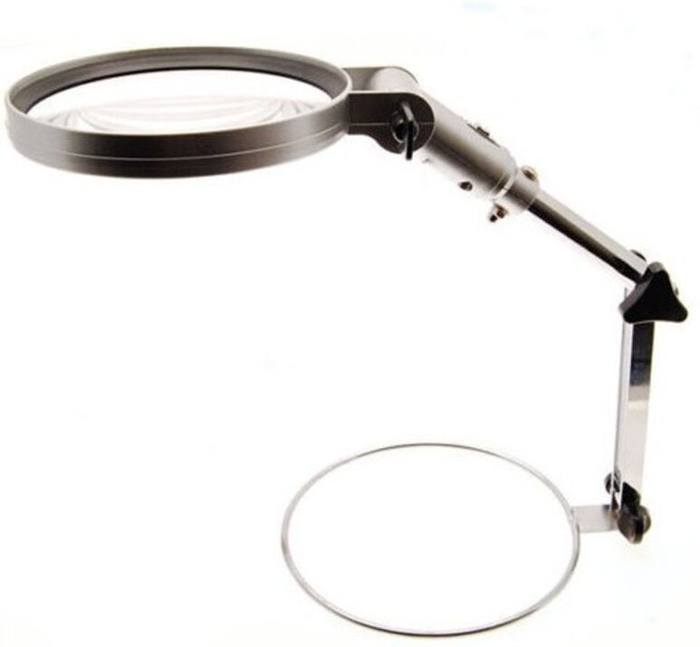 Trade Shop - 2X 130MM KLAPPBARE TISCHLUPE MIT TRAGBAREM LED-LICHT -