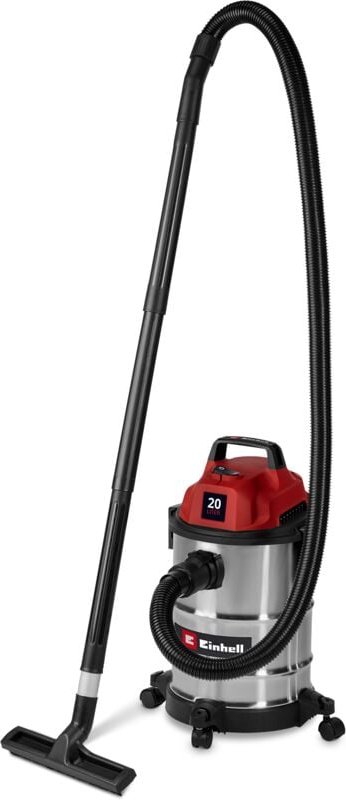 Einhell Nass-Trockensauger TC-VC 2045 S (900 W, 180 mbar Saugleistung, 20 L Edelstahlbehälter, Rollen, Zubehörhalterung,...