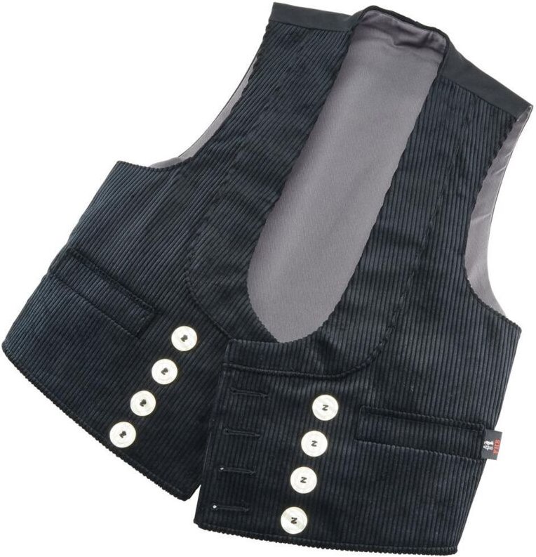 Zunftweste heiner, Trenkercord, schwarz, Gr.50
