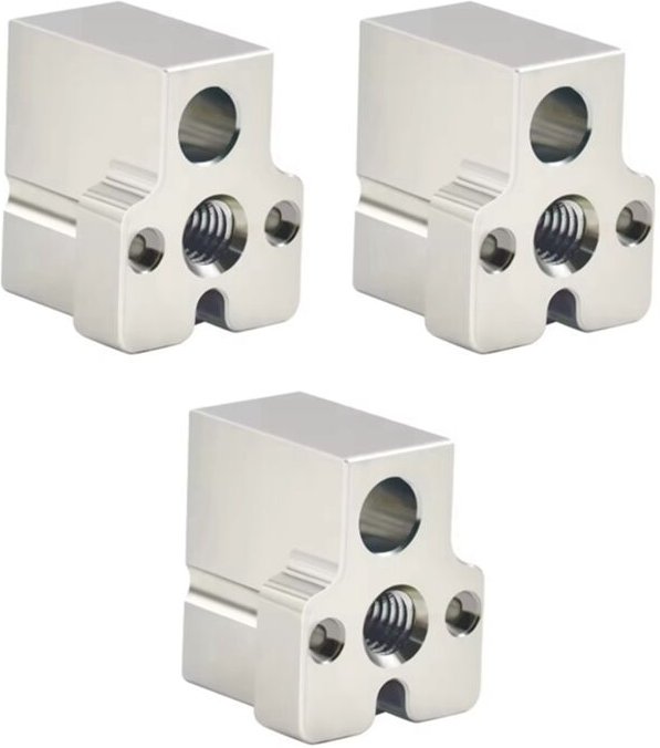 CR10-beschichteter Kupferheizblock für 3D-Druckerteile, großer Durchfluss, 3 Stück