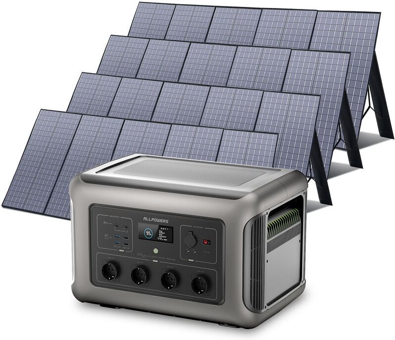 Home Battery Power Station LiFePO4 3168 Wh, Voice Control With 4Pcs 400W Solar Panel For Home Backup Outdoor Allpowers R...