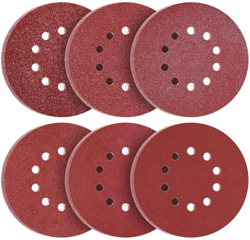 225-mm-Schleifscheiben, 60 Stück, Körnung P40, P60, P80, P120, P240, P320, 10 Löcher, 225 mm, runde Schleifscheiben, Sch...
