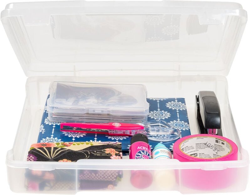 Tragbarer Aufbewahrungskoffer aus Kunststoff, Bastelkiste, SBC-350E, Transparent - Iris Ohyama