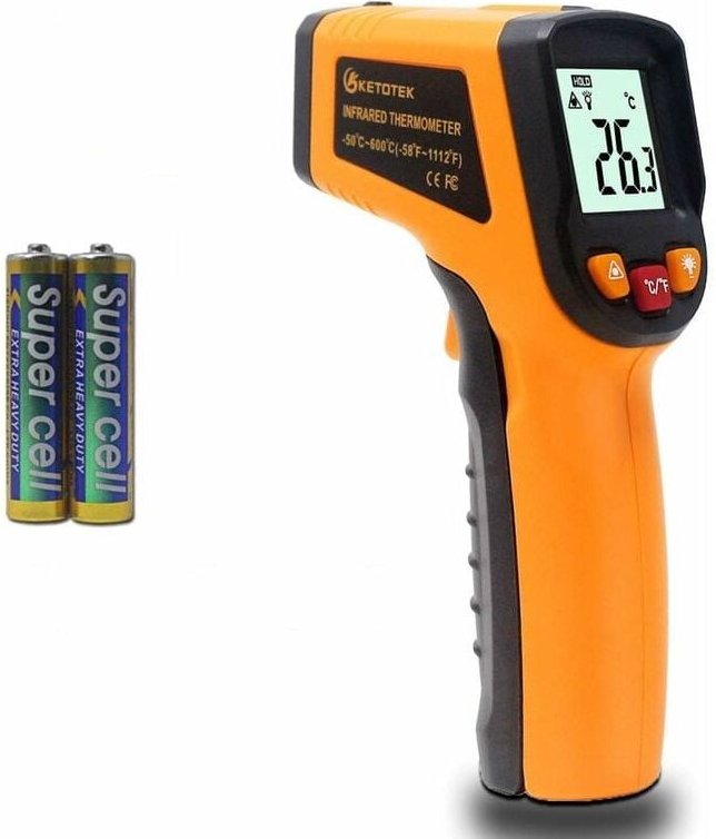 Ulisem - Laser-Infrarot-Thermometerpistole, digitales Thermometer -50–600 °c, Laserpunkt-Lebensmittelpistole, profession...