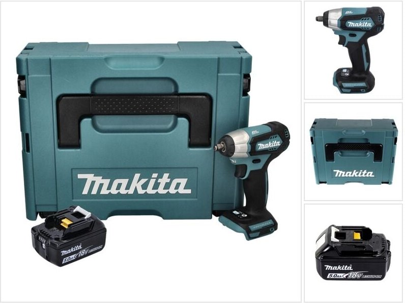 Dtw 180 T1J Akku Schlagschrauber 18 v 180 Nm 3/8' Brushless + 1x Akku 5,0 Ah + Makpac - ohne Ladegerät - Makita