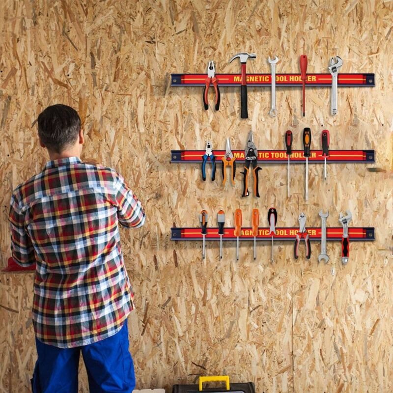 Northix - 3 x magnet werkzeughalter wand magnetleiste set magnetleiste 46 cm