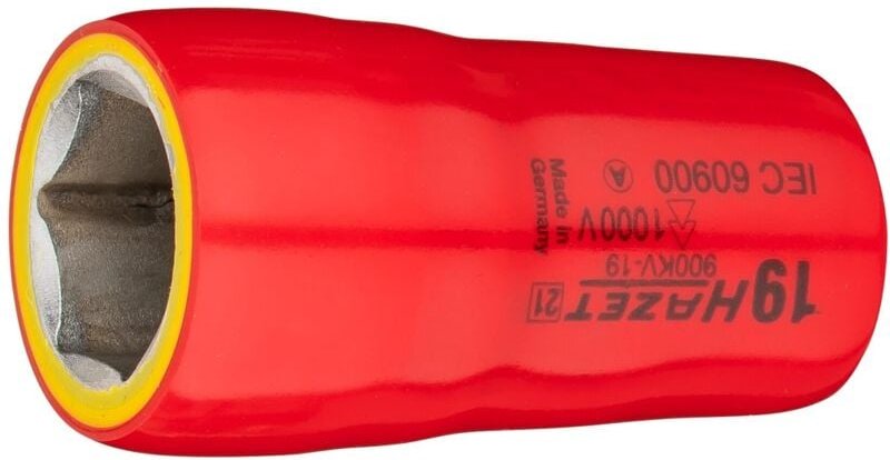 Steckschlüsseleinsatz, Sechskant, schutzisoliert, Vierkant hohl 12,5 mm (1/2), Außen-Sechskant-Tractionsprofil, 19 mm - ...