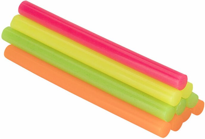 Klebestangen Dekoration und Hobby Ø8x120mm Fluor-Mischfarben Blister 20 Einheiten. 20430106 Salki