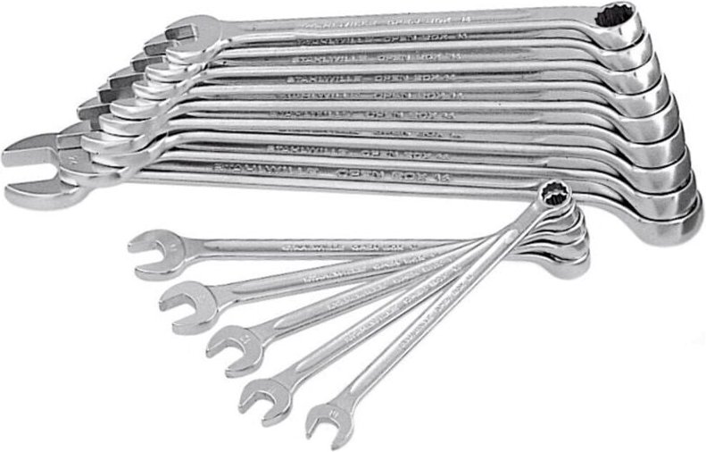 Ring-Maulschlüssel-Satz, lange Ausführung, 18-teilig - Stahlwille