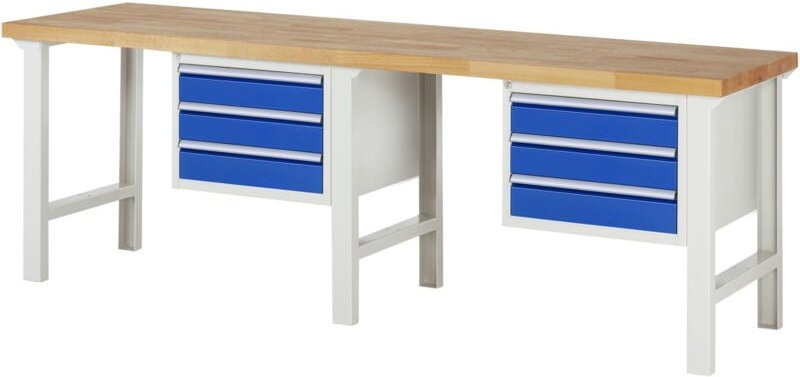 Werkbank 7127A1, B2500xT700xH840mm, 6x Schublade-TA - RAU