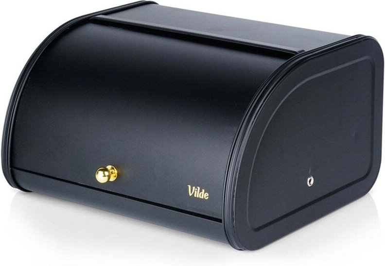 Black metal bread bin 30x265x17 cm