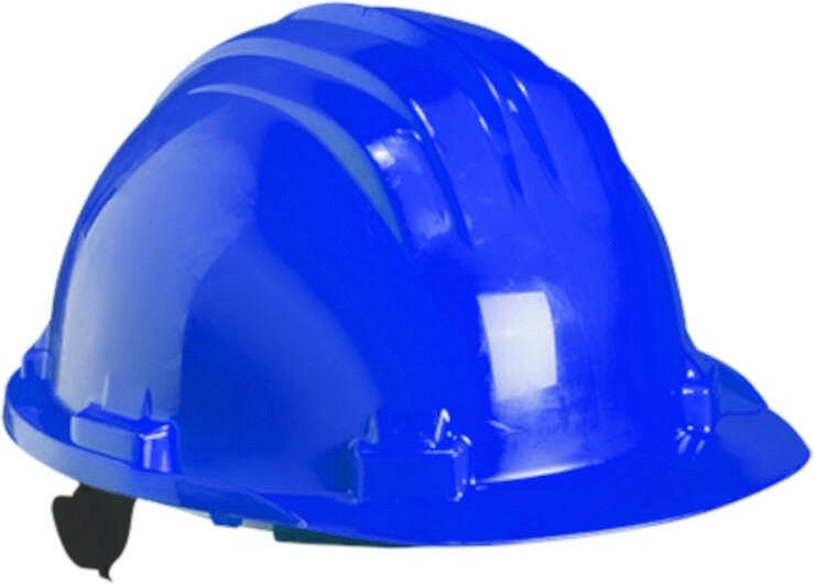 Bauhelm mit Drehverschluss blau