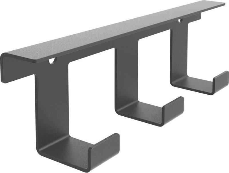 Peka - Hakenleiste 3 Haken Pecasa Stahlblech mit Feinstruktur schwarz