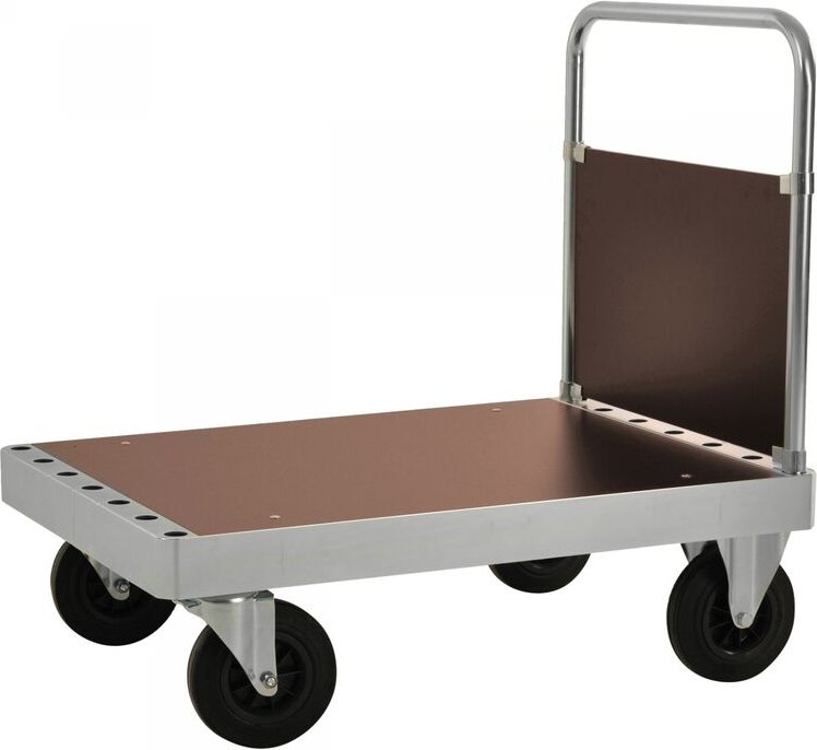 Kongamek Plattformwagen verzinkt 960mm hoch mit Schiebebügel und Ladefläche 940x700mm aus MDF ohne Bremse