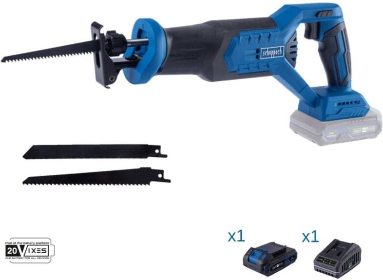 Scheppach - Sabelsage 20V Akku 2.0Ah und Ladegerat ixes bc-rs250-x