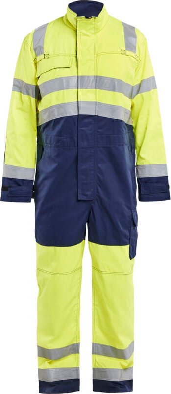 Arbeitsanzug mit langen Ärmeln, Hochsichtbarkeit 6373 – Neon Gelb / Marine 40
